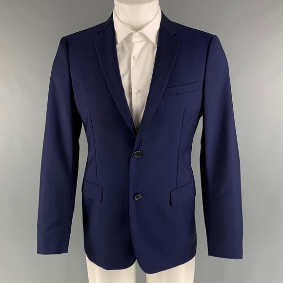 JIL SANDER Size 38 Royal Blue Solid Wool Mohair Notch Lapel Sport Coat - Picture 1 of 6